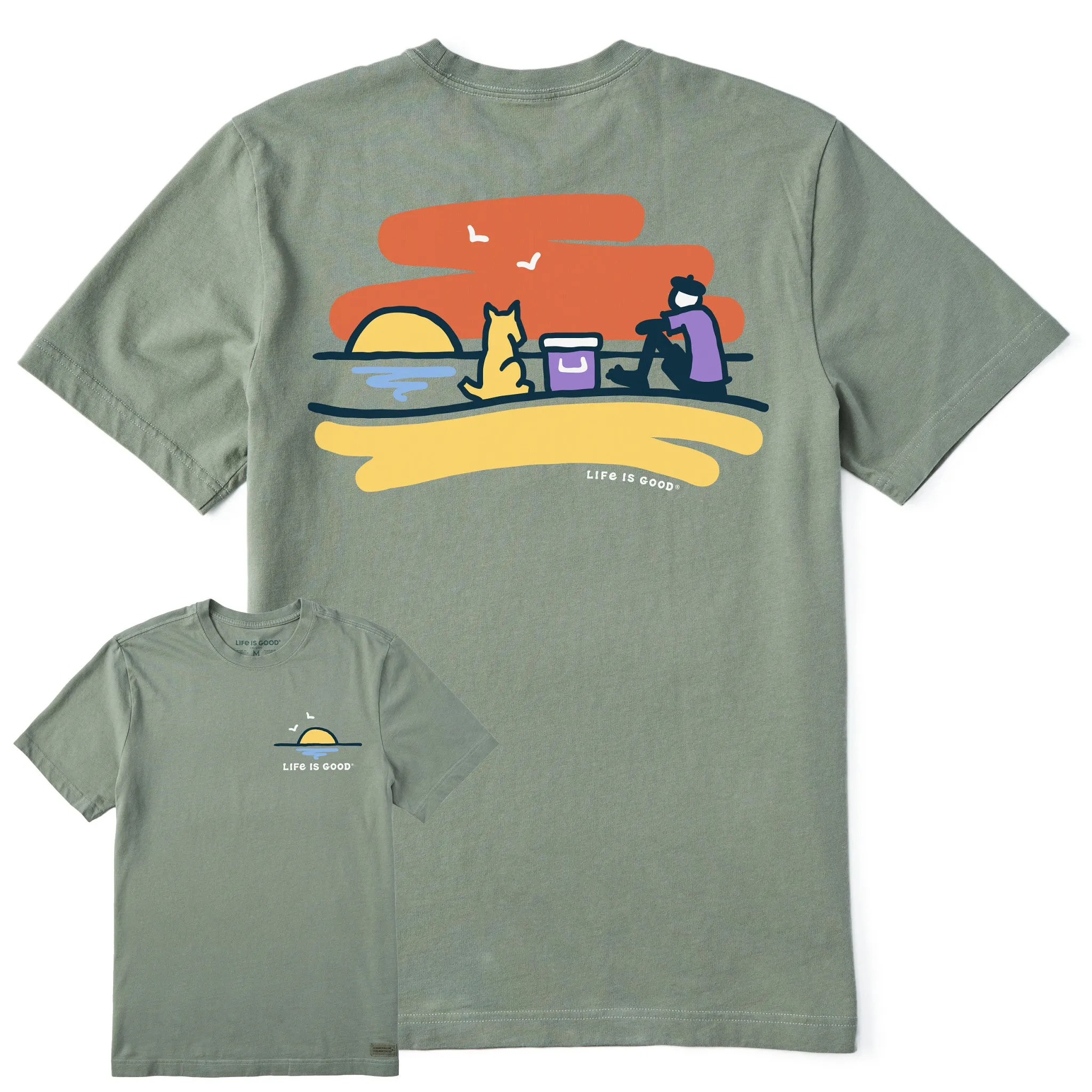 Men's Jake & Rocket Sunset Beach Short Sleeve Tee ZeroWaste Production