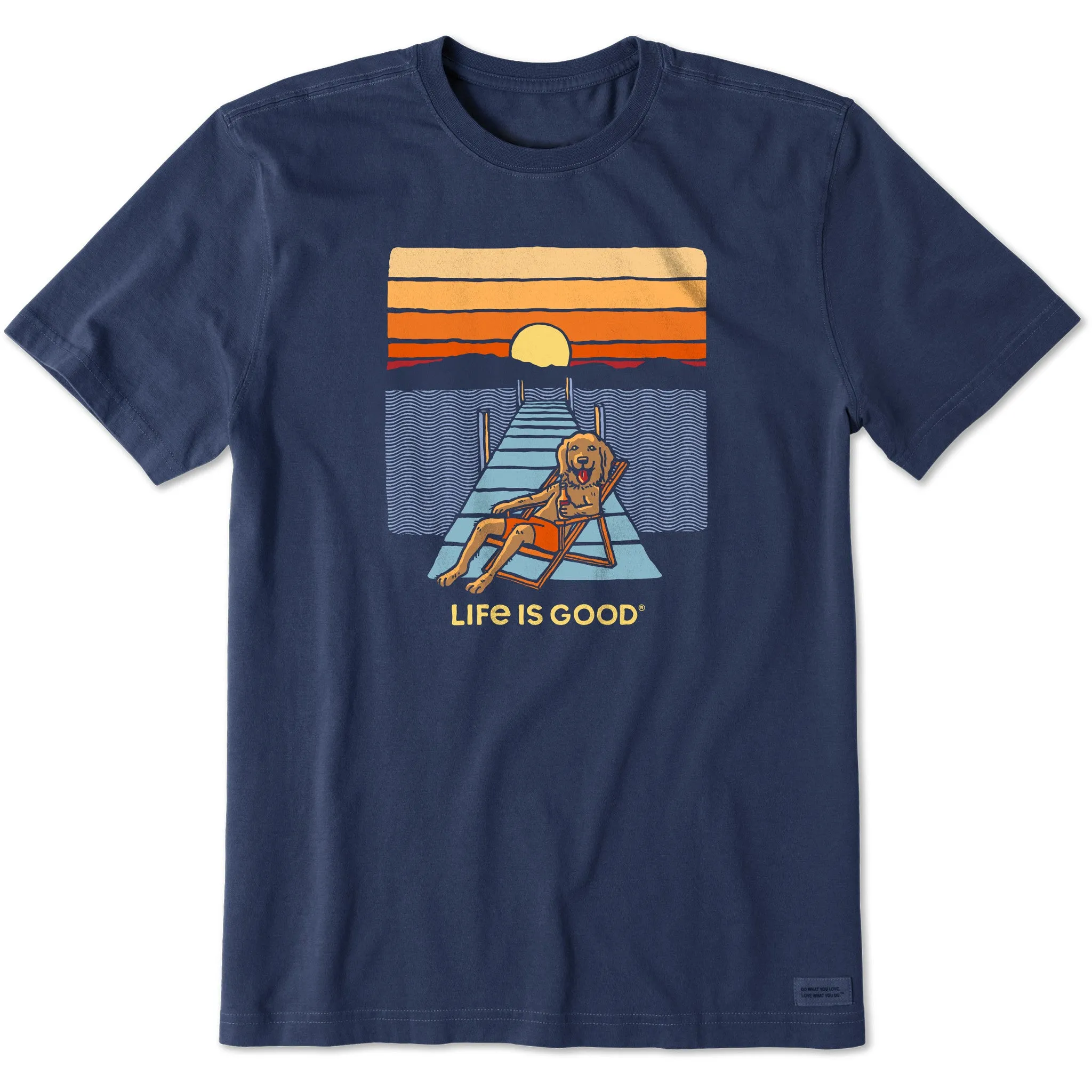 Timeless and Chic Men's Life is Good Dock Dog Short Sleeve Tee