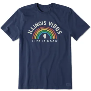 Ultra Soft Blend Minimalist purity Men's Illinois Rainbow Vibes Short Sleeve Crusher Tee