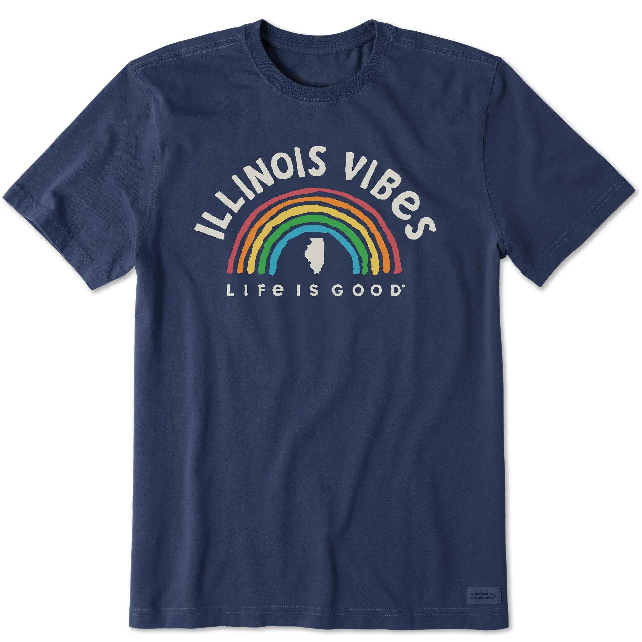 Men's Illinois Rainbow Vibes Short Sleeve Crusher Tee Chic Style Trend Wrinkle-Free