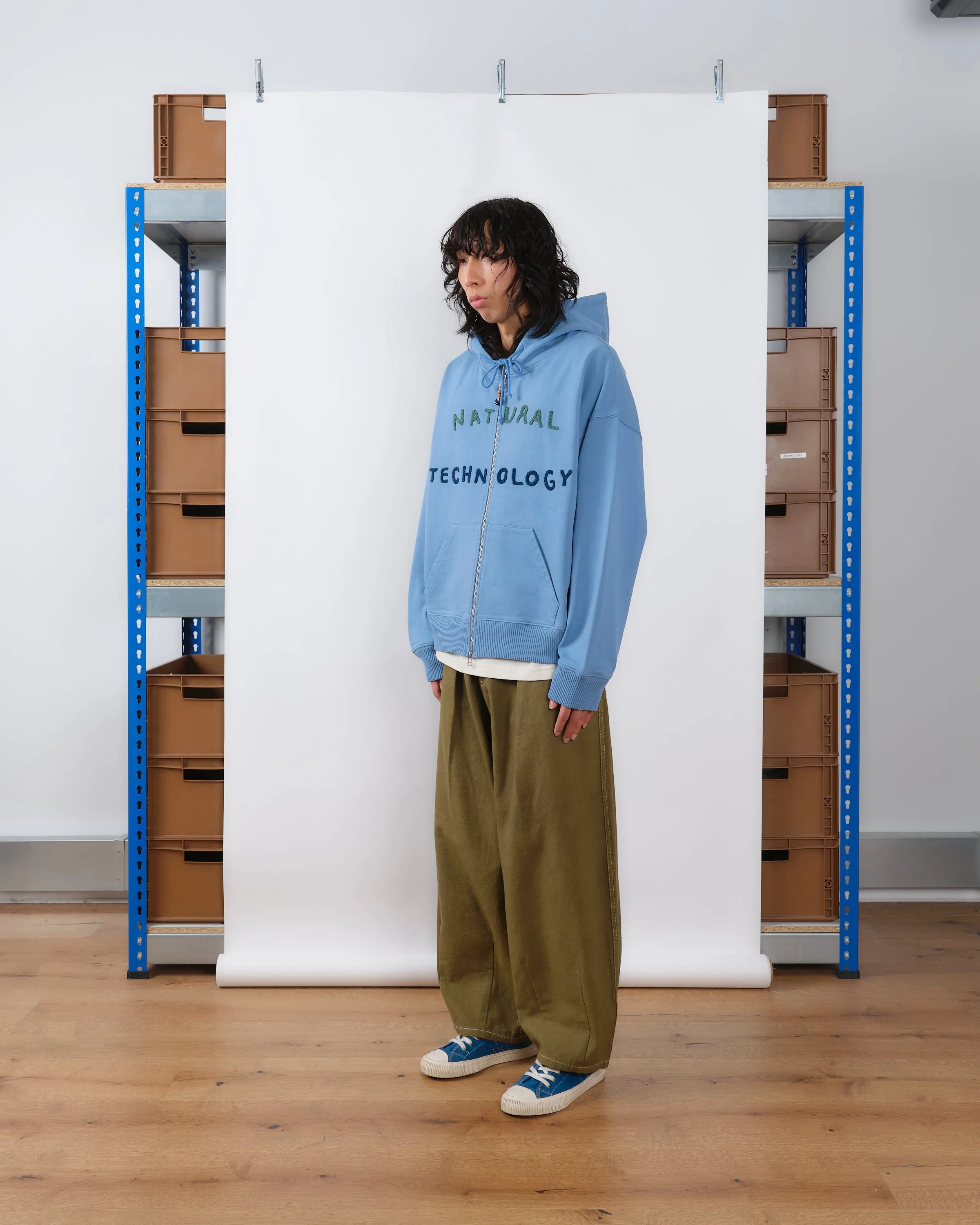 Home Comfort Seasonal Collection Geo Zip Hoodie - Mid Indigo