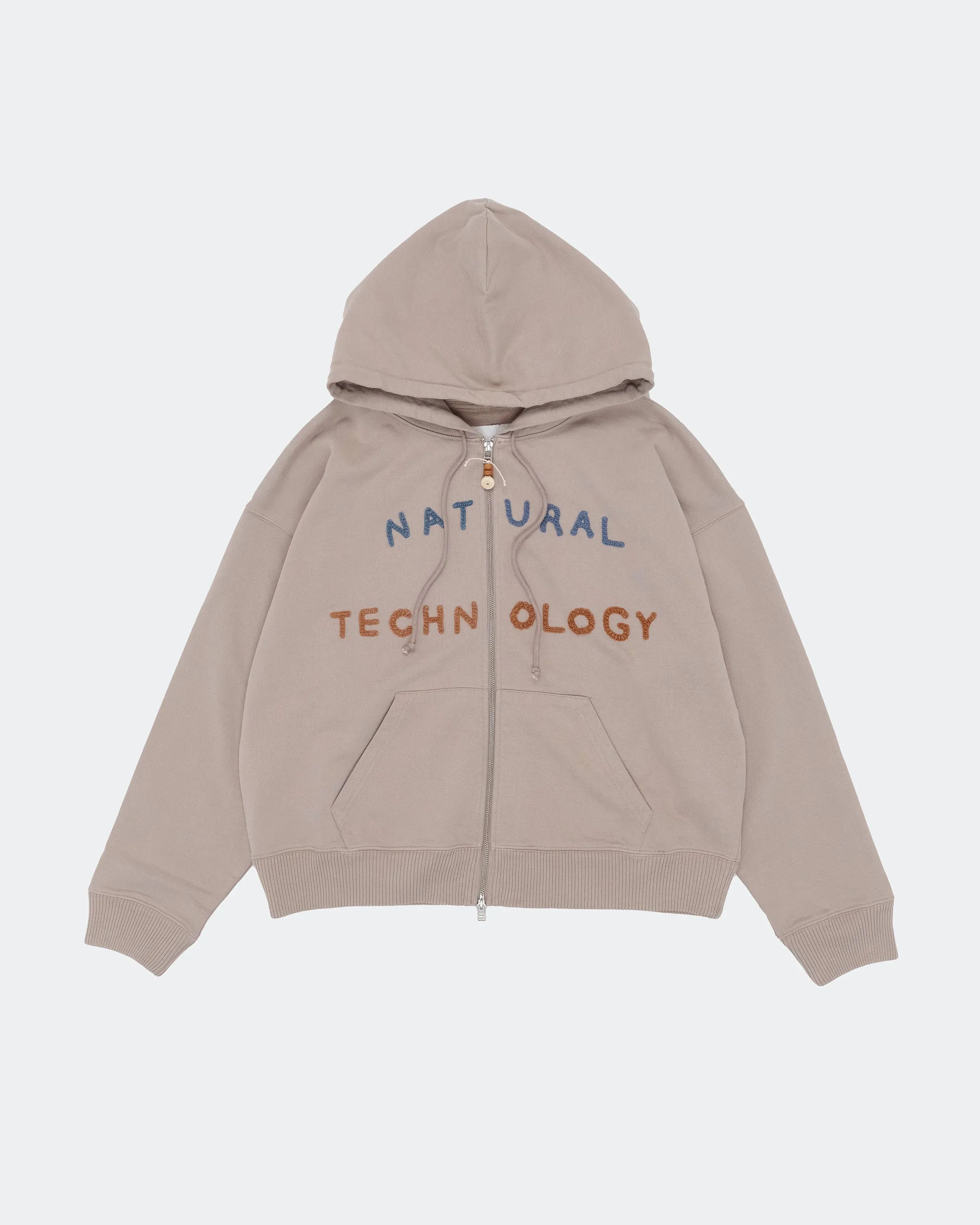 Athletic Cut Geo Zip Hoodie - Soft Grey