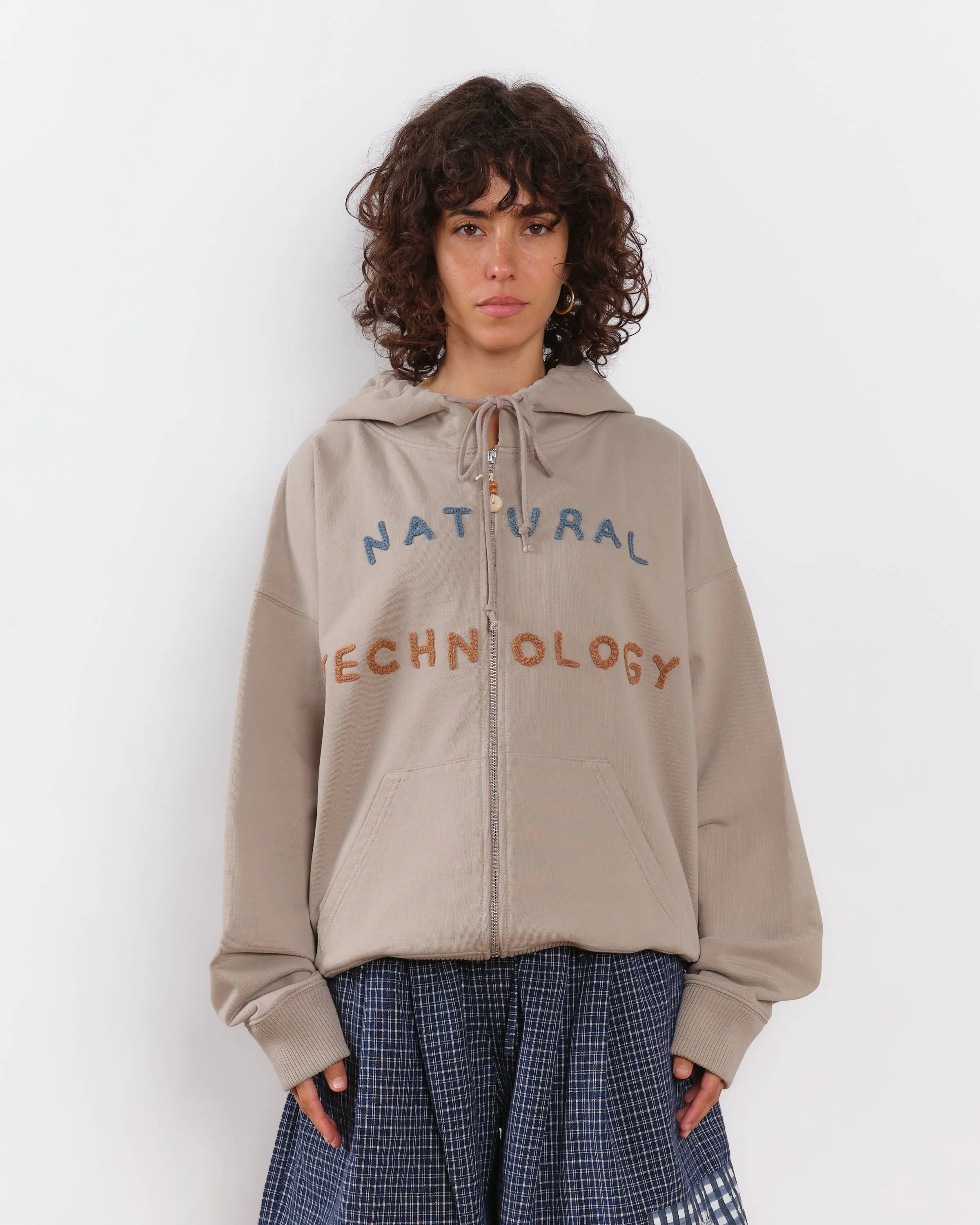 Comfortable Layers Lightweight Layer Geo Zip Hoodie - Soft Grey