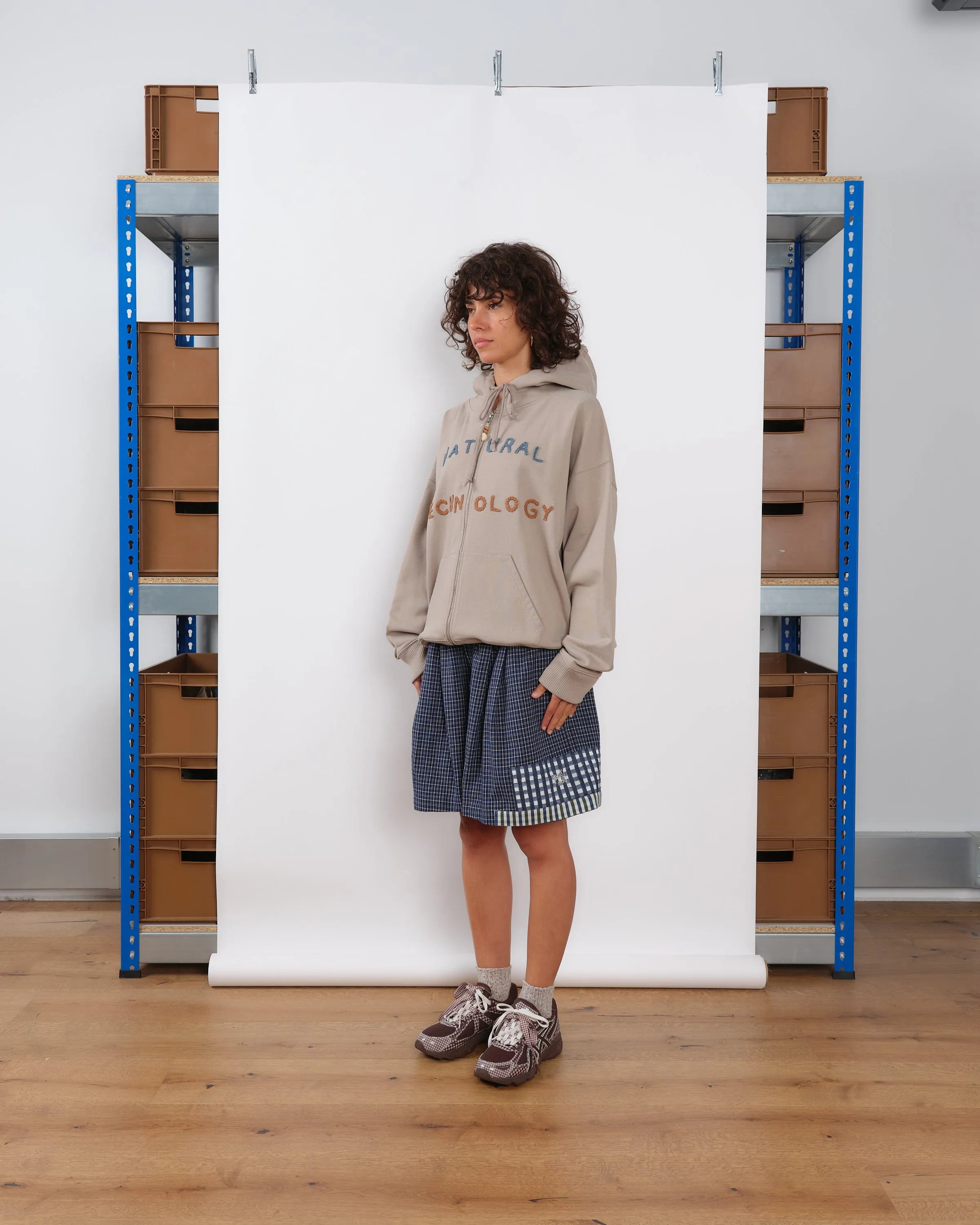 Geo Zip Hoodie - Soft Grey Hiking Essential