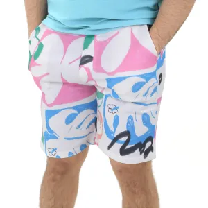Men's Printed Buckle Closure Short,White Chill Comfort
