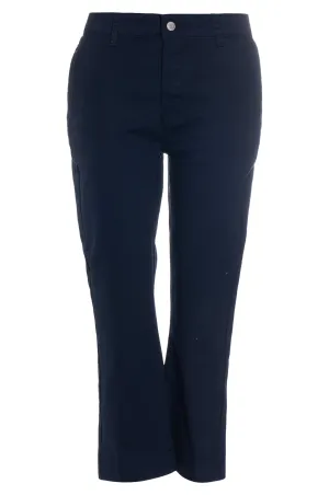 Coloured Denim Crop length Jeans | NAVY | 6905AR Comfy Waist Fit Minimalist Style Festival Outfit Loose