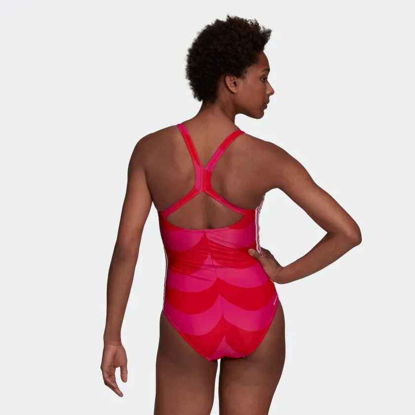 SH3.RO 3-Stripes Marimekko Swimsuit Magenta/ Vivid Red Anti Sagging Technology Outdoor Adventure Stylish