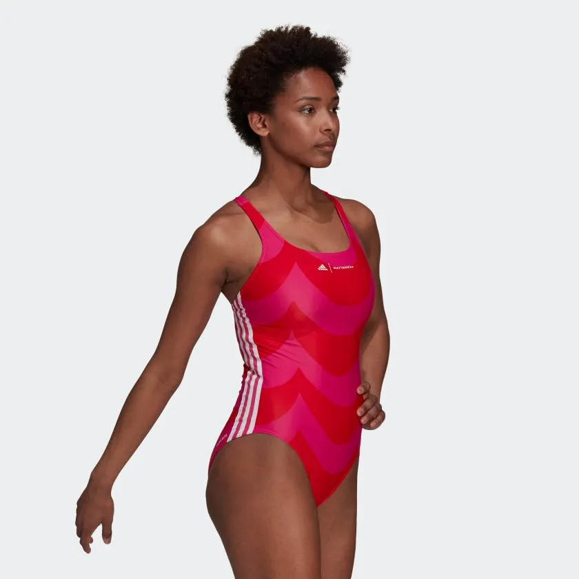 Stretch Comfort SH3.RO 3-Stripes Marimekko Swimsuit Magenta/ Vivid Red