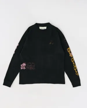 dry cleanable Grateful Tee LS - Black Earth Trip