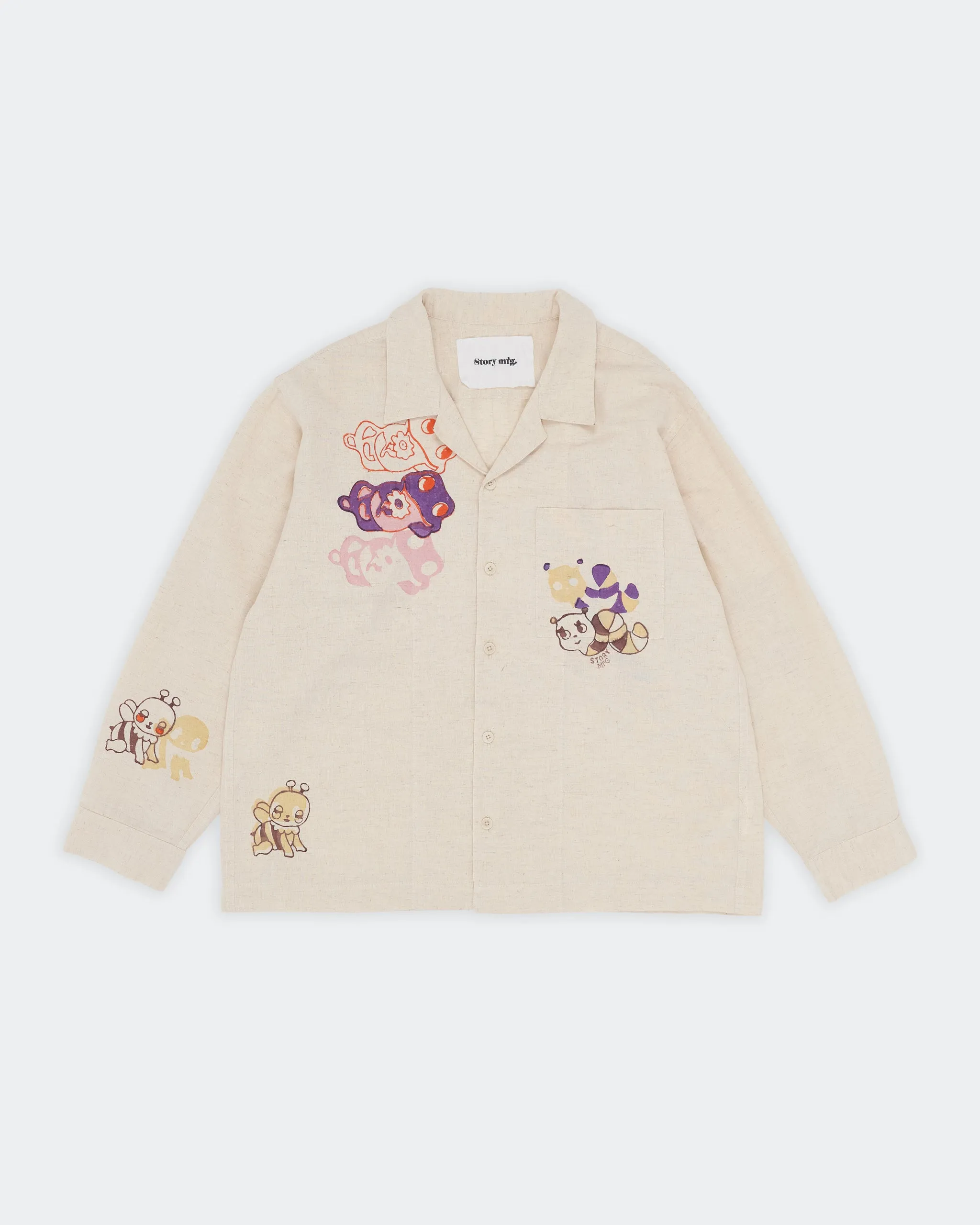 Greetings Shirt LS - Ecru Earth Trip Non Toxic Printing