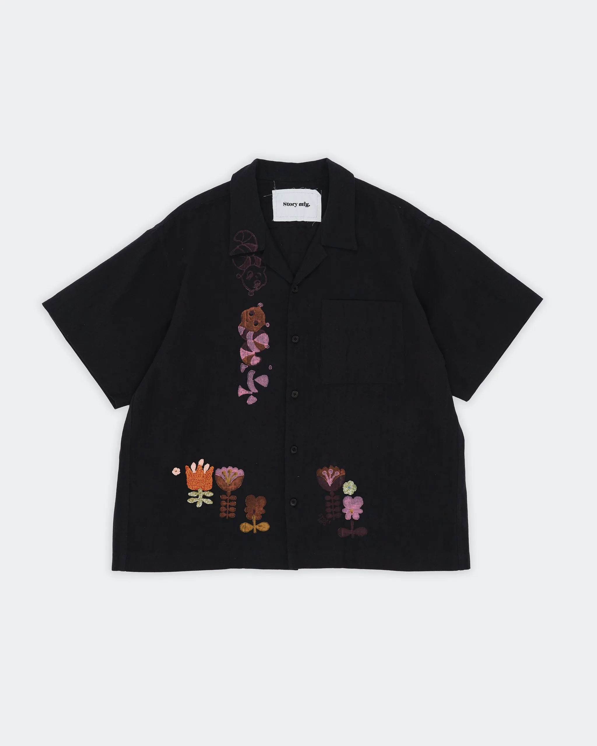 High-Quality Cotton Greetings Shirt SS - Black Earth Trip