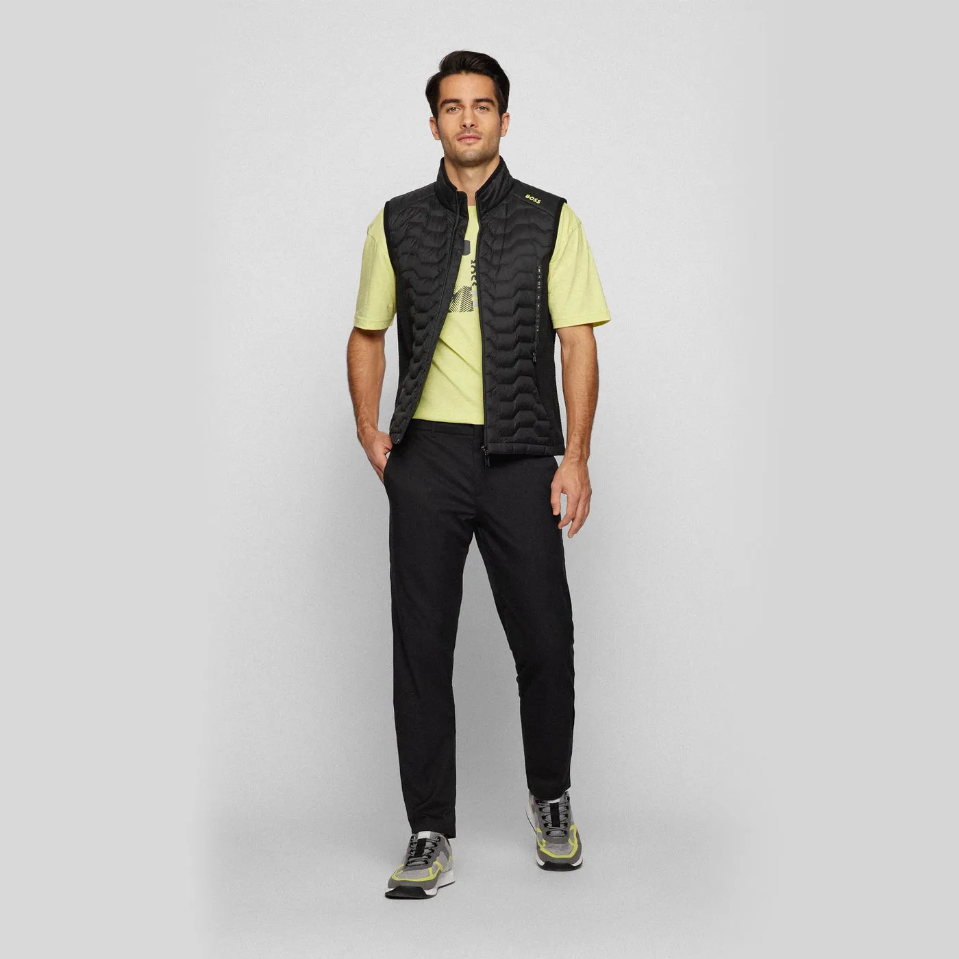 Sporty Touch Bootcut shape BOSS Spectre Twill Slim Fit Pants - Black