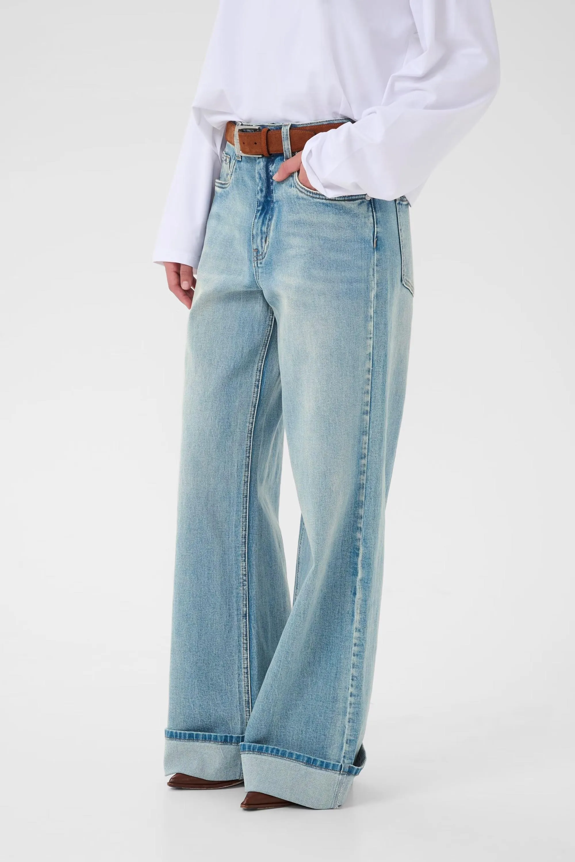 Always Appropriate GZSara HW Wide Jeans Washed Blue
