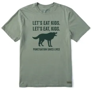 Men's Let's Eat, Kids Wolf Short Sleeve Crusher Tee Quick Drying Sleek Comfort