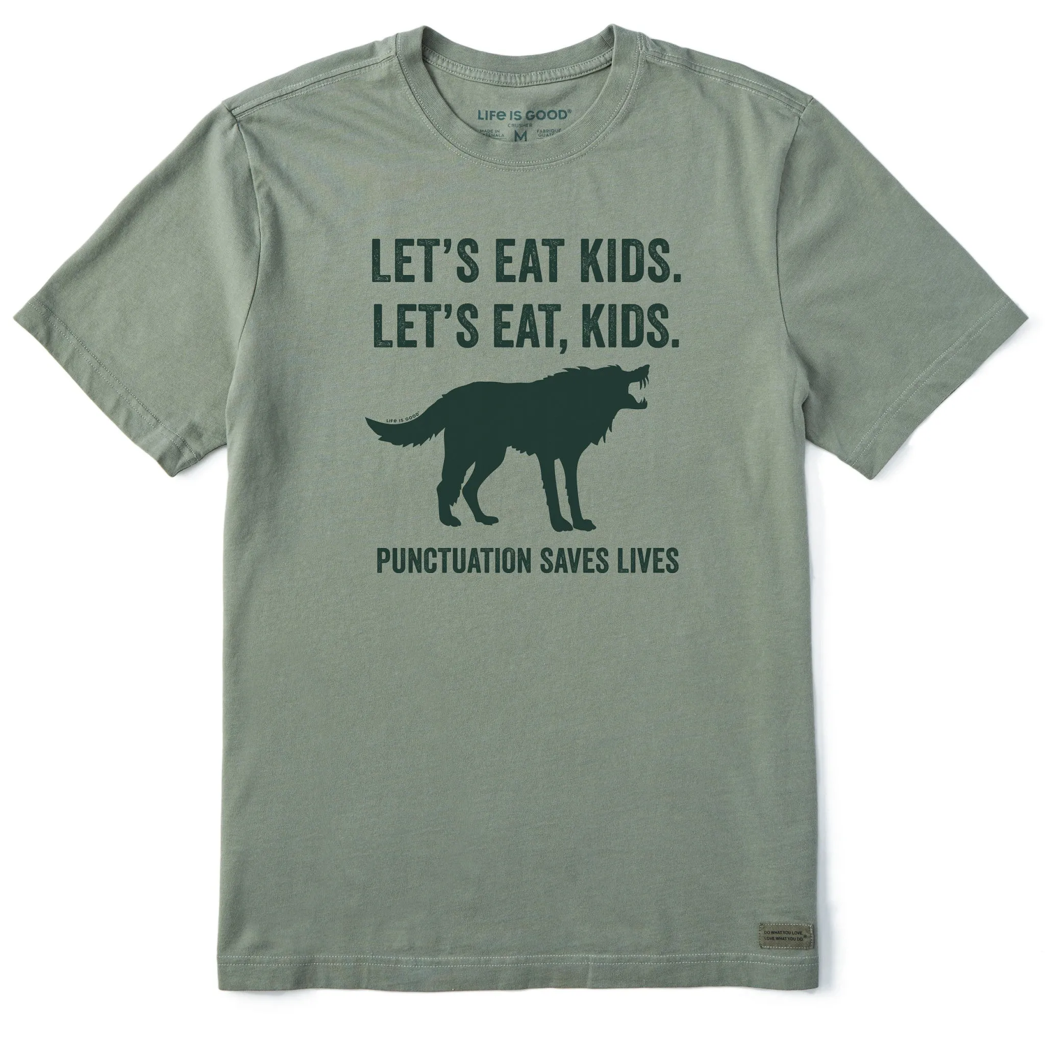 Men's Let's Eat, Kids Wolf Short Sleeve Crusher Tee Quick Drying Sleek Comfort