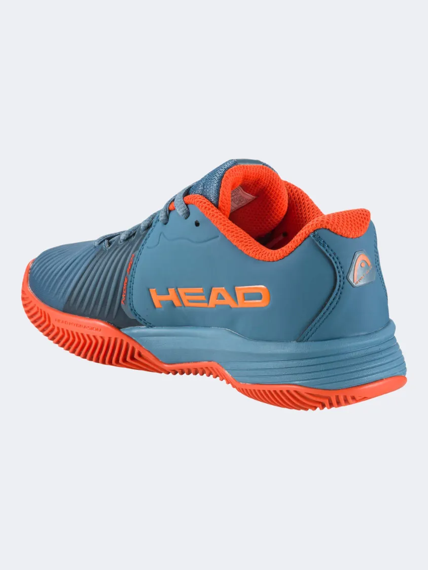 Fashionable Hero Walk Head Revolt Pro 4 Clay Kids Tennis Shoes Bluestone/Orange