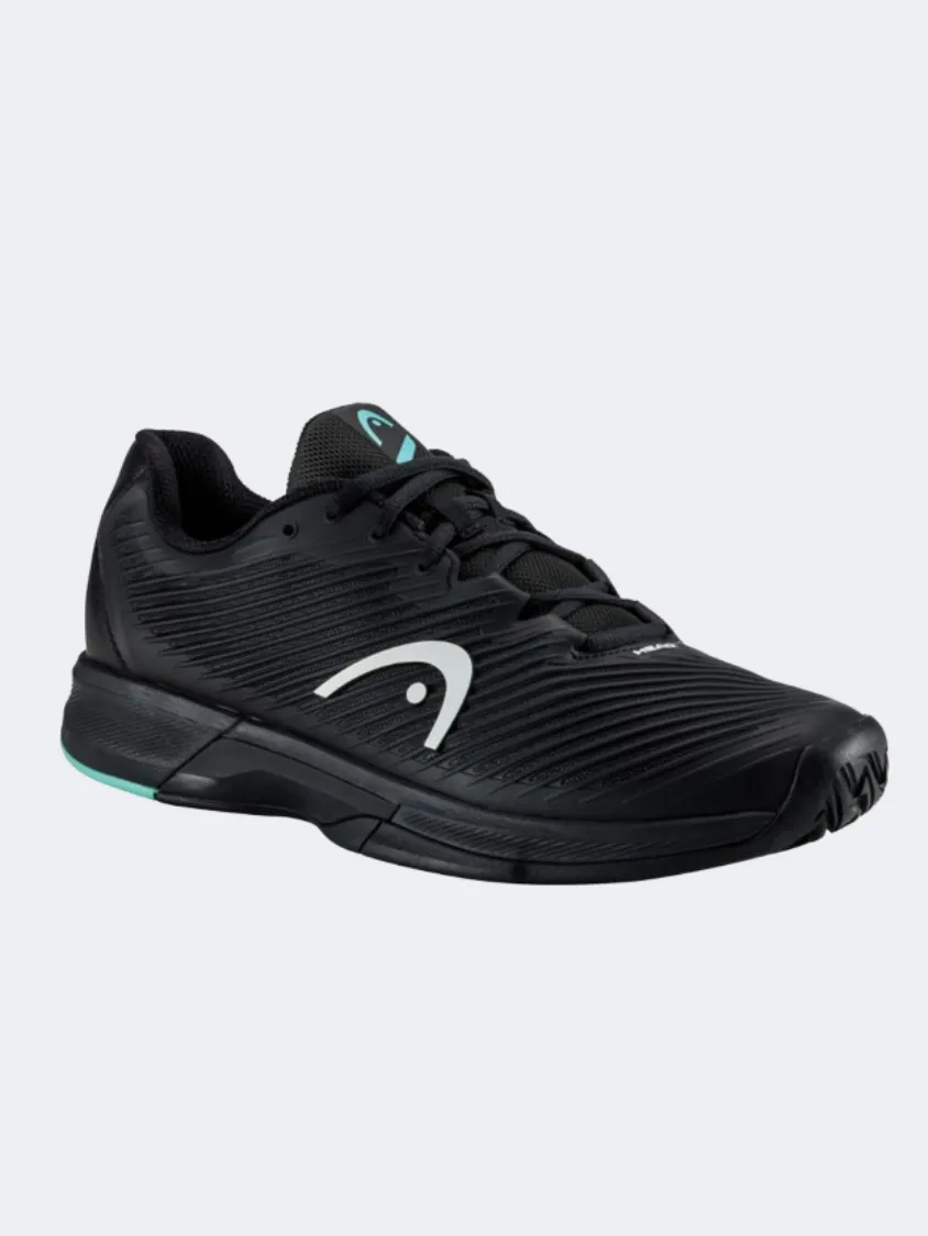 Pure Black Water Resistant Construction Head Revolt Pro 4 Men Tennis Shoes Black/Teal