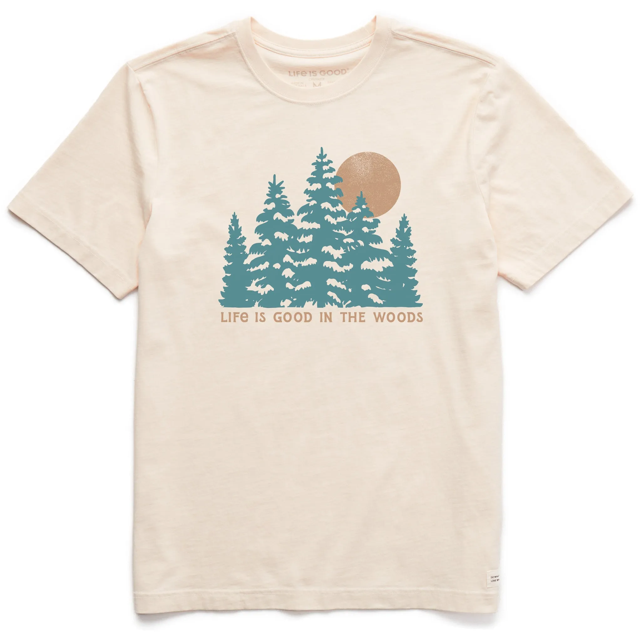 Men's Life is Good in the Woods Short Sleeve Crusher Tee Layering Essential Casual Performance