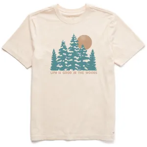 Men's Life is Good in the Woods Short Sleeve Crusher Tee Layering Essential Casual Performance