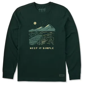 Stretch Material Men's Keep it Simple Dock Long Sleeve Crusher Tee