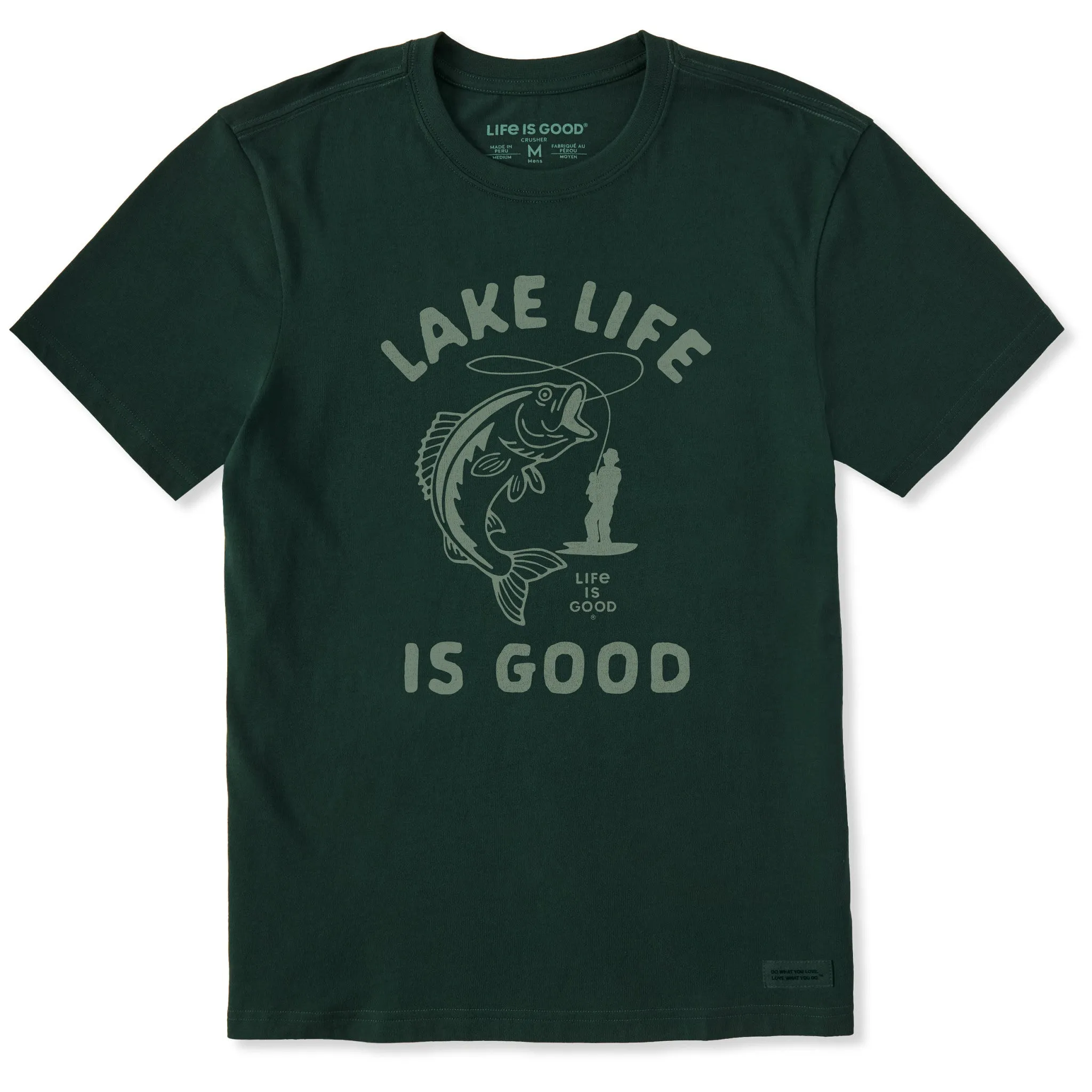 Men's Lake Life Large Mouth Bass Short Sleeve Crusher Tee Classic Vibes Stretchable Weave