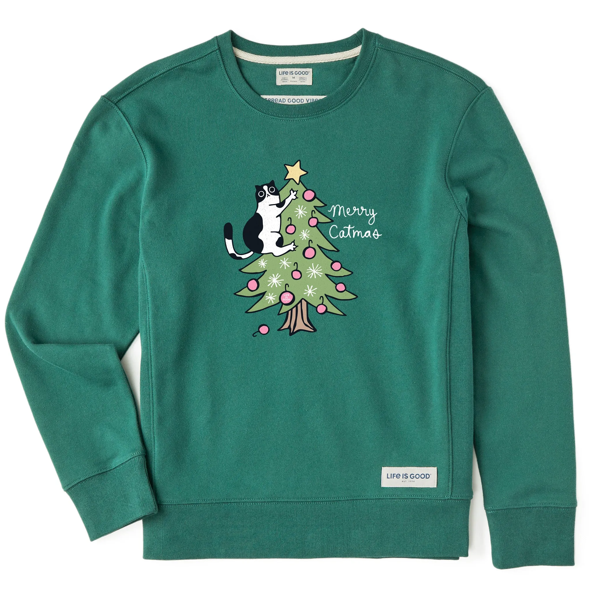 Women's Merry Catmas Climber Simply True Crew Chilly Weather goes with shorts