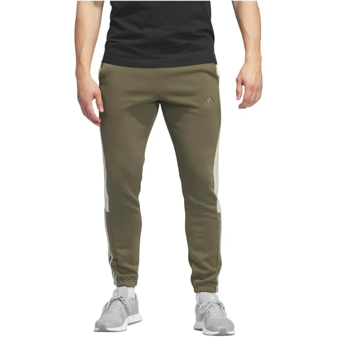 Adidas Men's CB Essentials 3-Stripes Drawstring Joggers Flat waistband