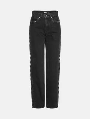 High Rise Jeans Dark Grey Denim Stay Comfortable