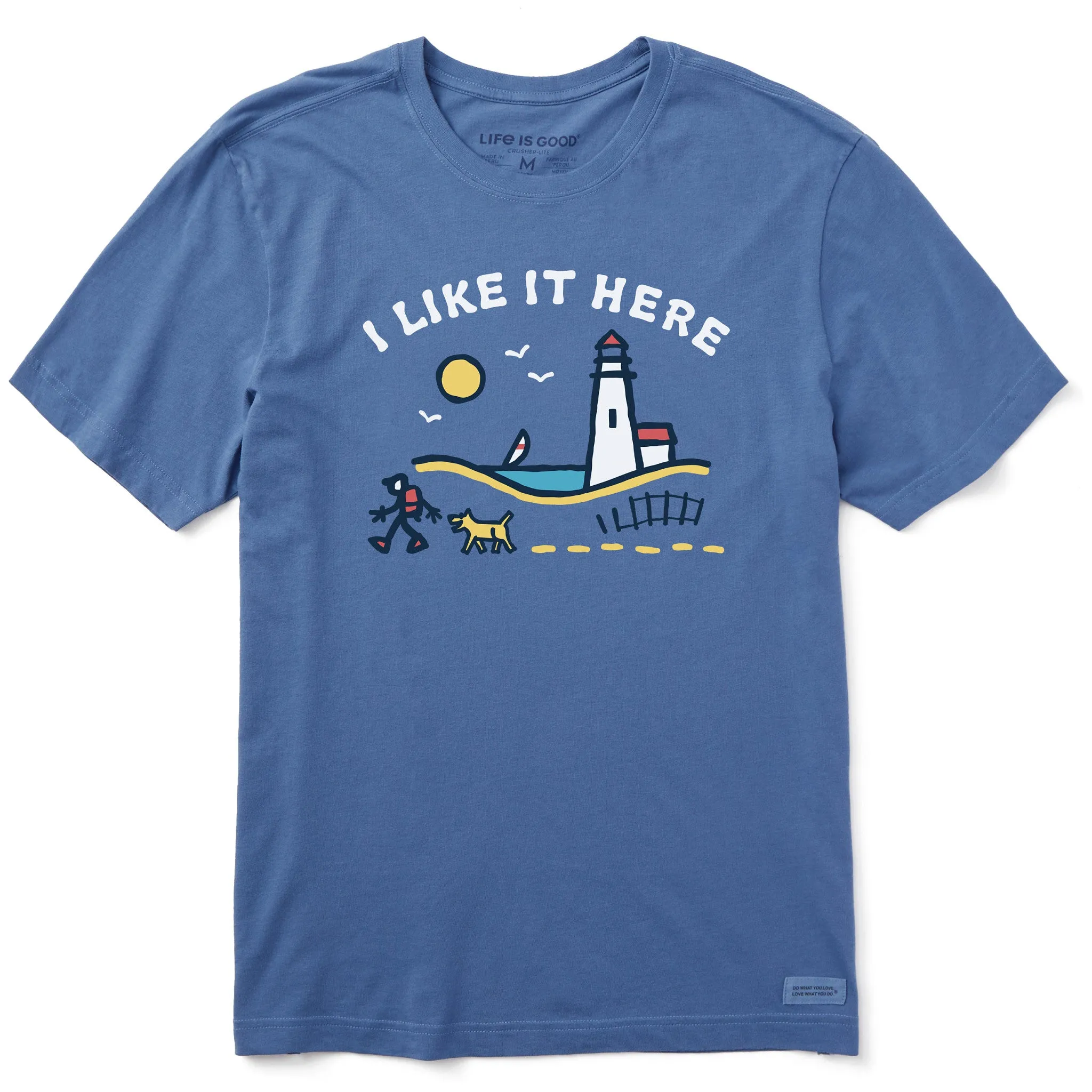 Light and Breathable Men's I Like it Here Lighthouse Walk Short Sleeve Tee