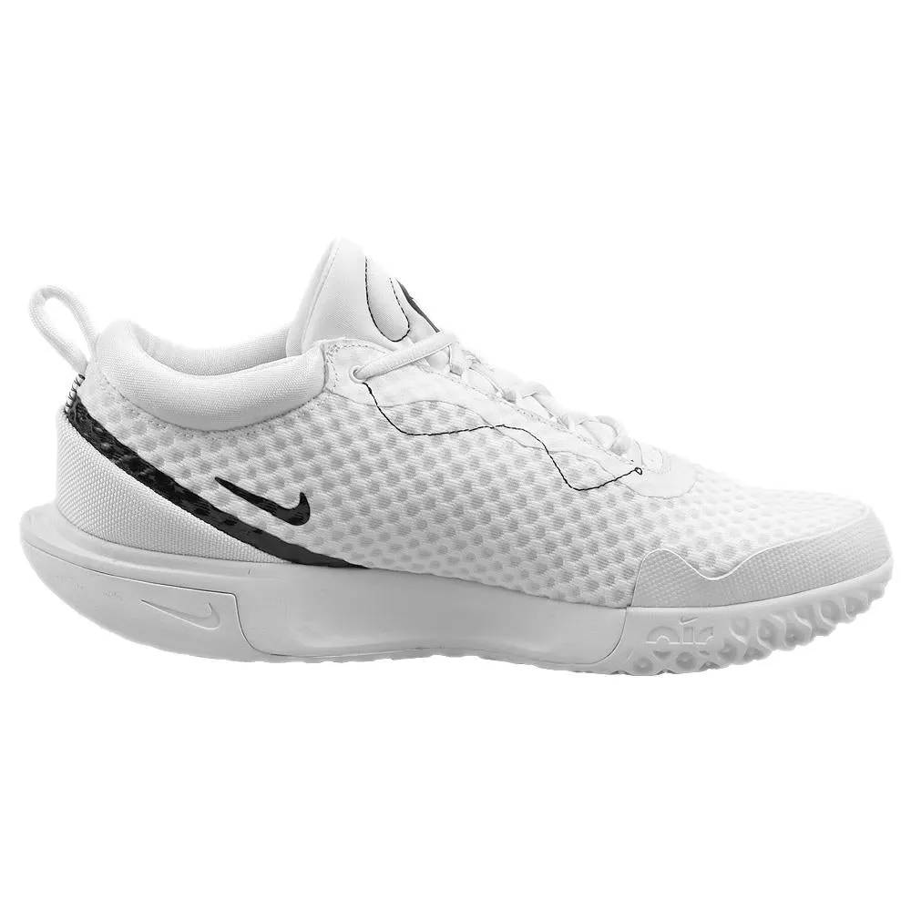 Anti Slip Outsole Ankle Support Structure Nike Men's Court Zoom Pro - White/Black
