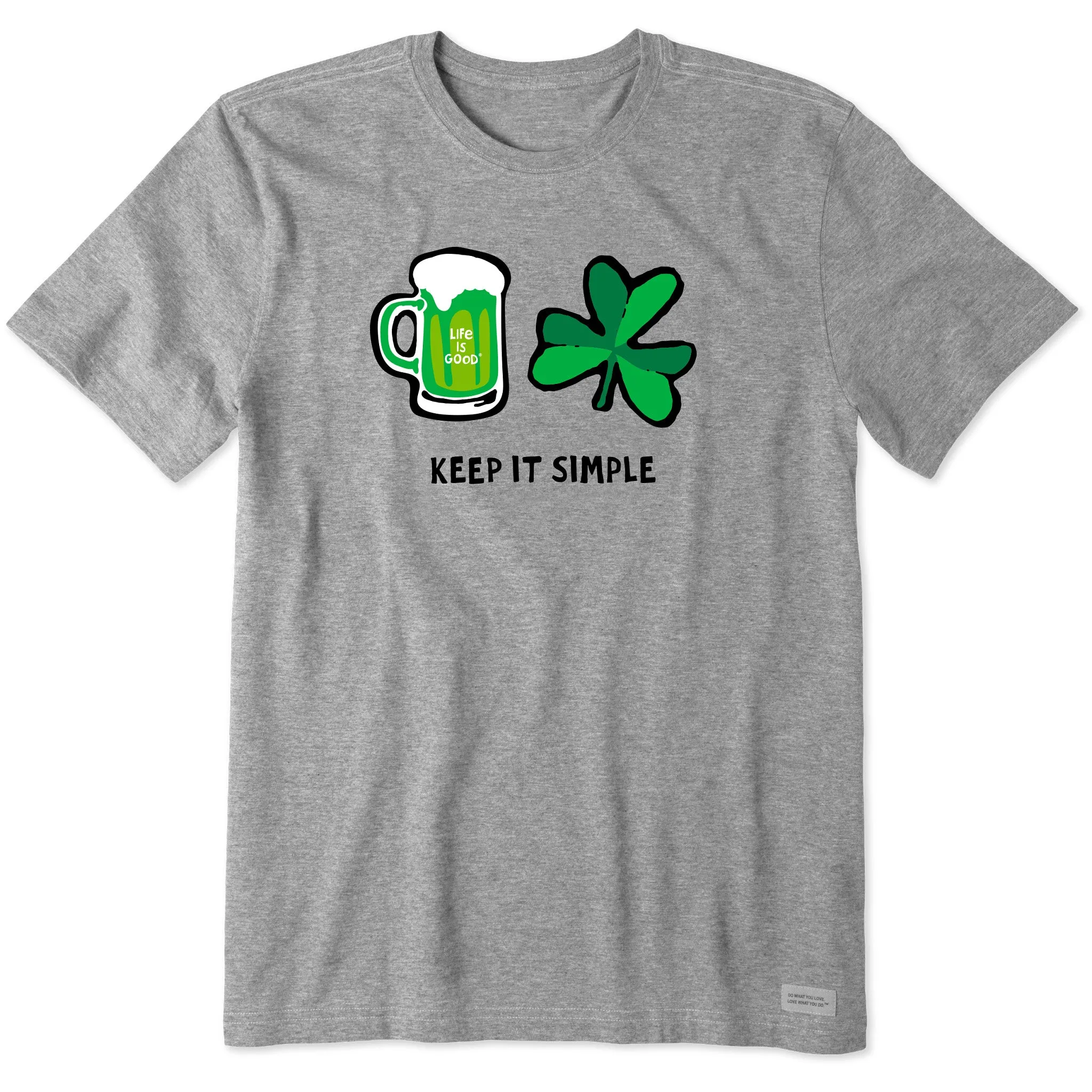 Men's Keep it Simple Beer & Clover Short Sleeve Crusher Tee Perfect Design Unisex Fit