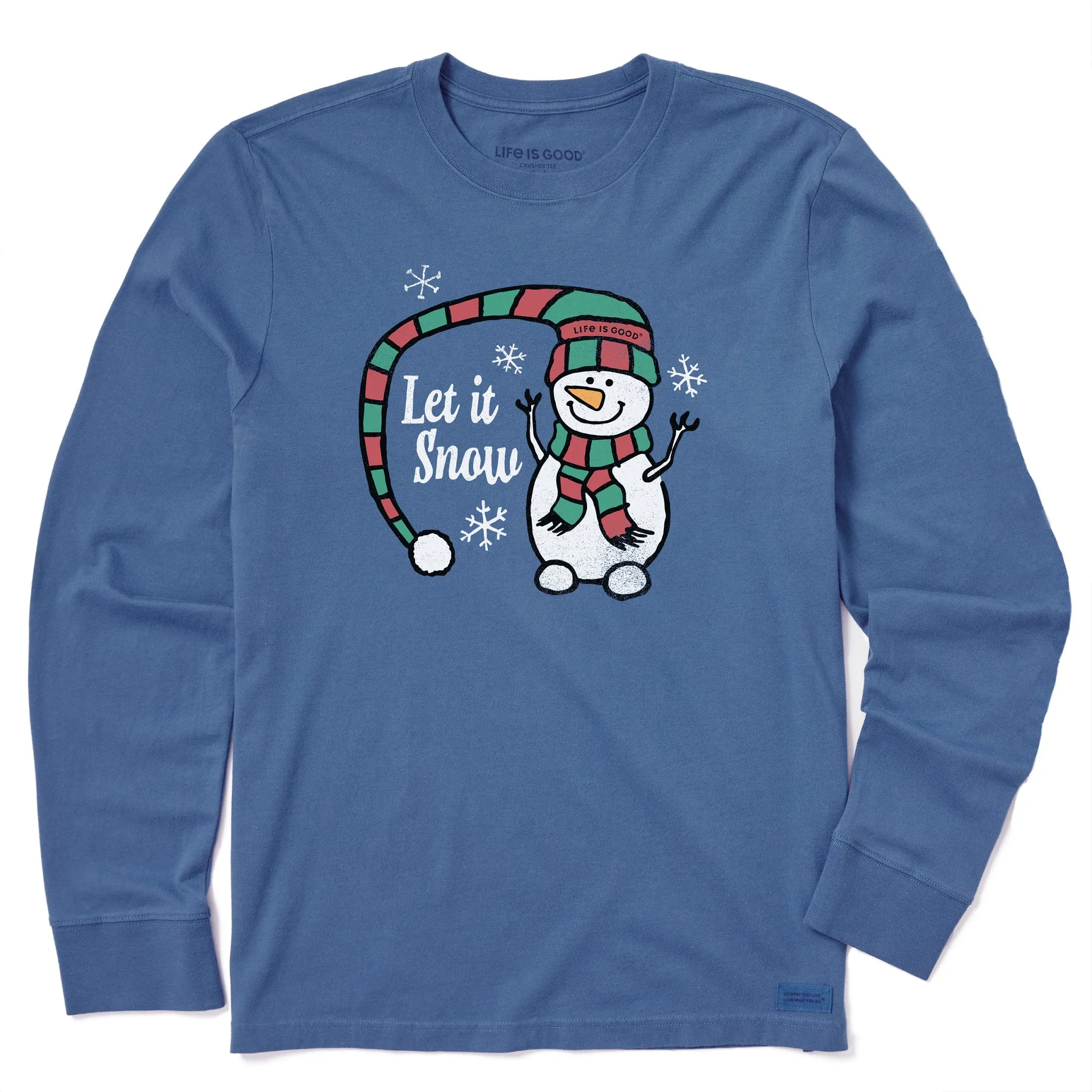 Fashion and Comfort Sport Performance Men's Let it Snowman Long Sleeve Crusher Tee