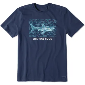 Unique Design Light and Soft Men's Life Was Good Shark Short Sleeve Tee