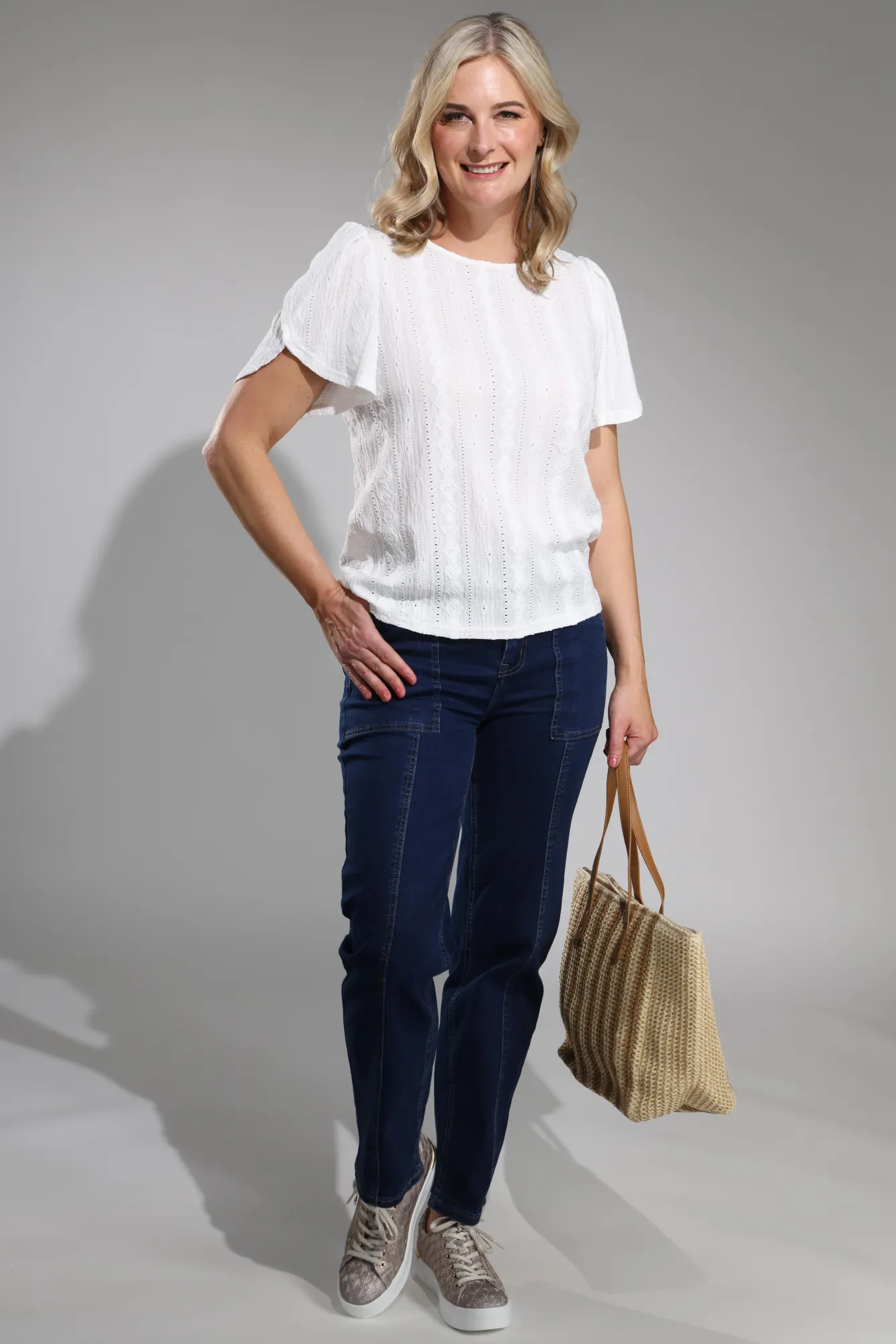 Straight leg Wonder Denim Jeans | DARK INDIGO | 6623A1 Minimalist Styling Perfect Length Design