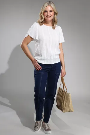 Straight leg Wonder Denim Jeans | DARK INDIGO | 6623A1 Minimalist Styling Perfect Length Design