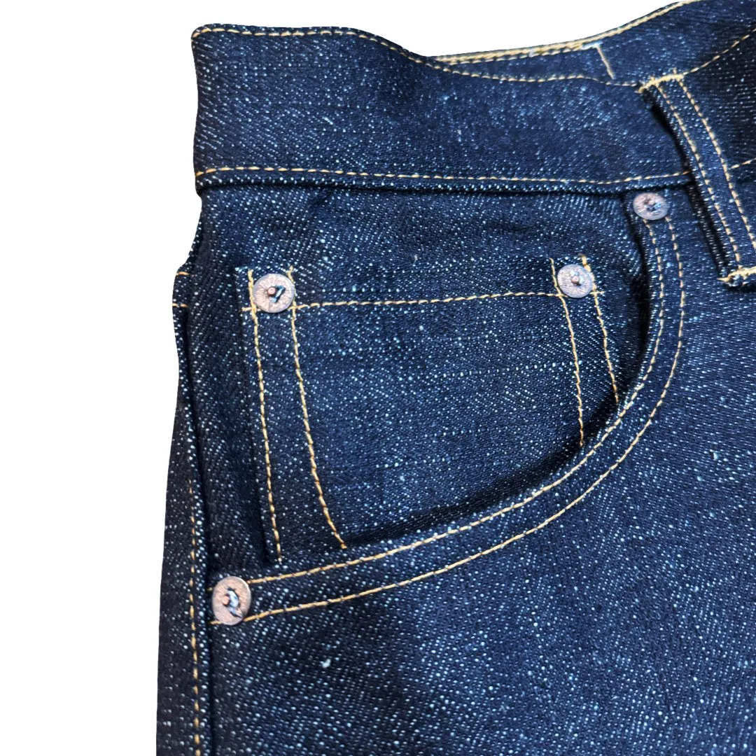 fresh feel Japanese 16 oz Low tension textured Indigo denim Greaser