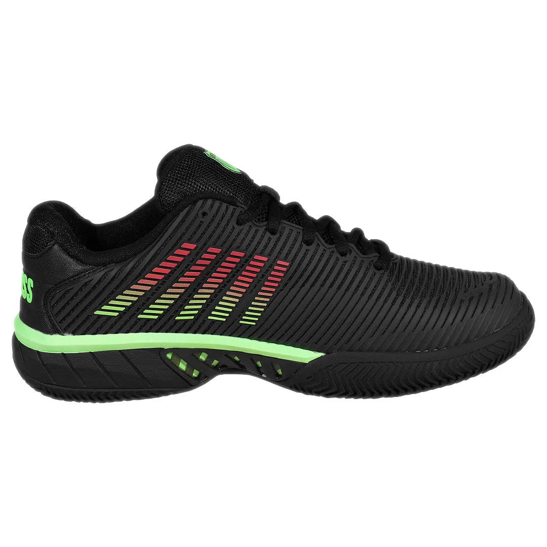 Shock Resistant K-Swiss Men's Hypercourt Express 2 - Clay - Black/Soft Neon Green