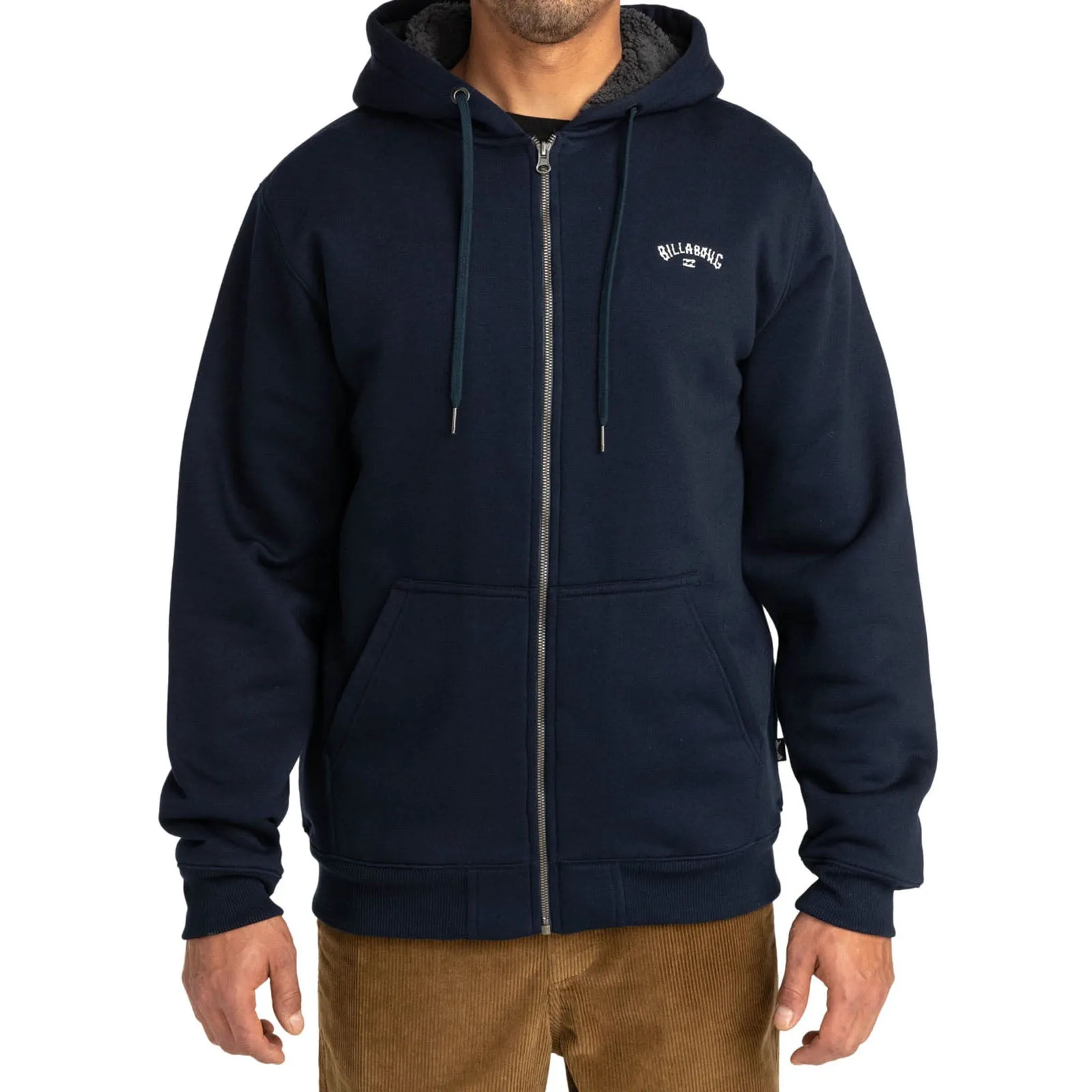 Billabong Mens Full Arch Sherpa Zip Up Fleece Lined Hoodie Hoody Hooded Jumper product buckle functionality