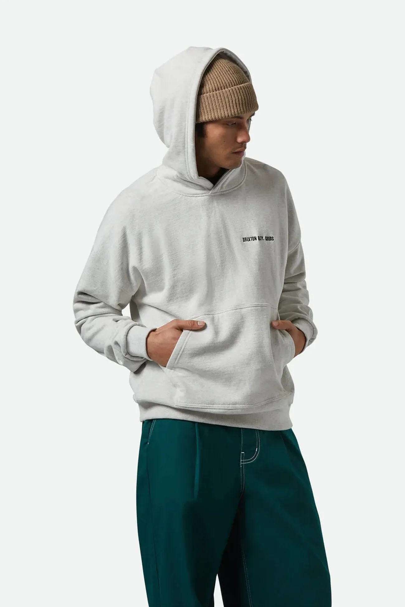 Comfortable Fashion Embroidered Heavy Weight Hood Heather Grey Ash