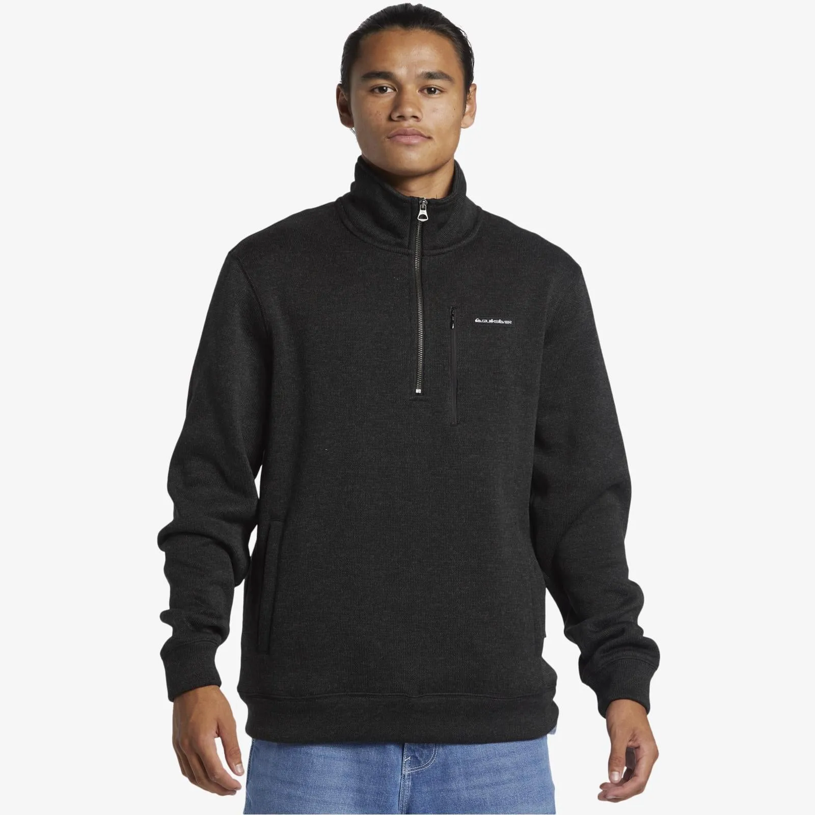 Quiksilver Mens Keller Half Zip Sweatshirt Removable product weekday wearability