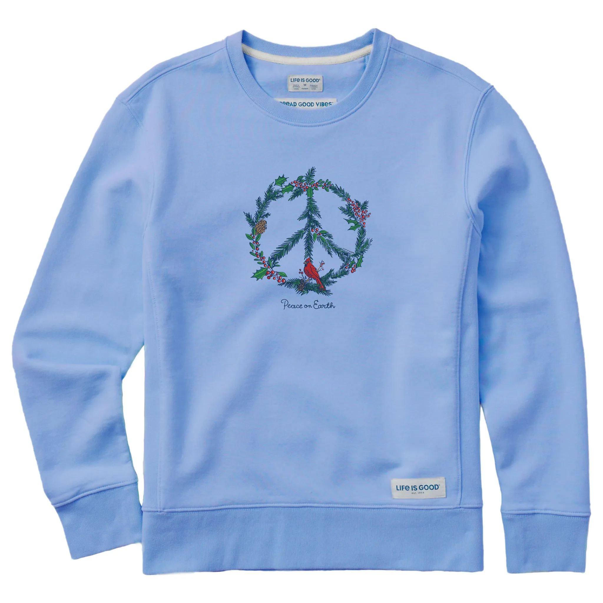 tropical print Women's Winter Pines Peace on Earth Simply True Crew