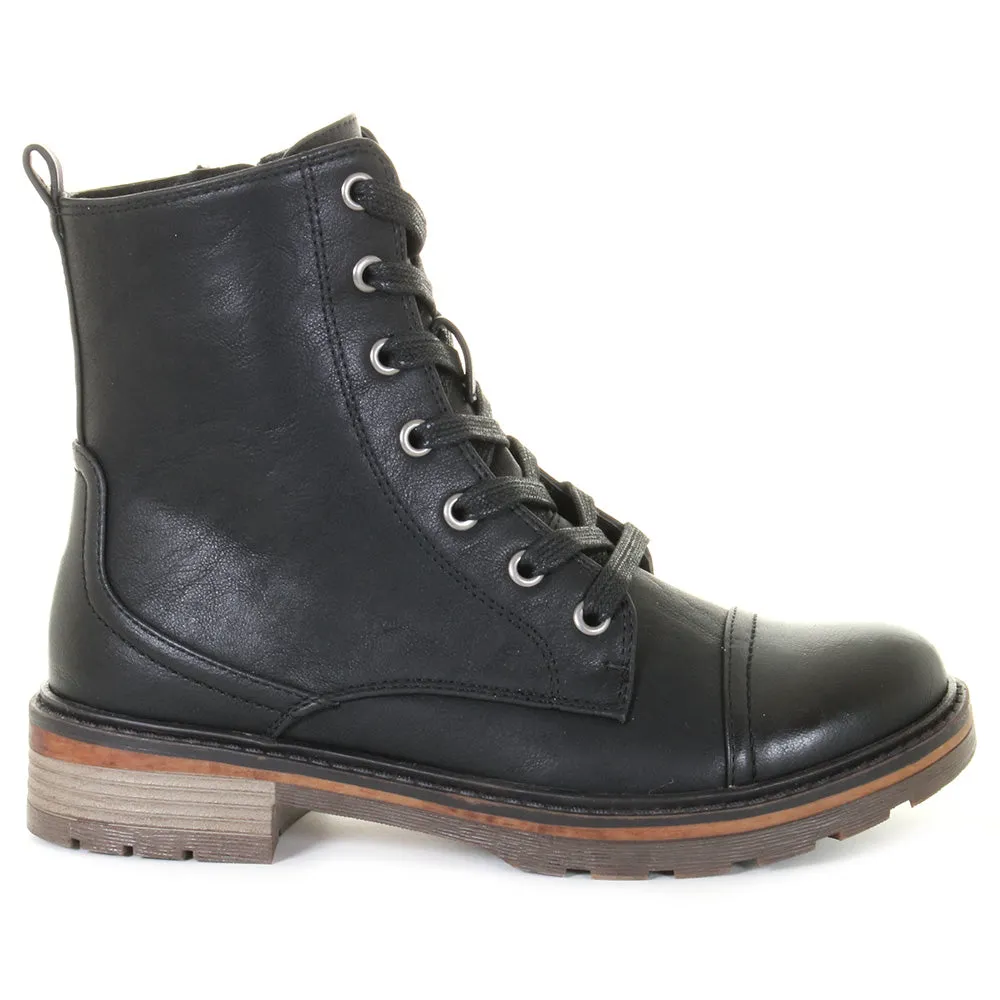 Leona Boot in Black from Wanderlust (Wide Fit) Rain Safe Muddy Path