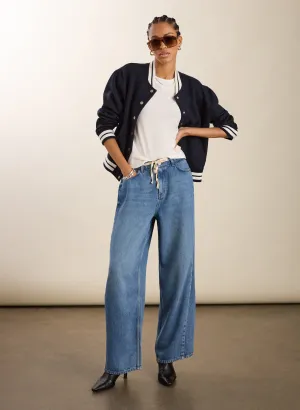 Classic Beach Day Travel Outfit Leonor Tie Front?Wide Leg Jeans