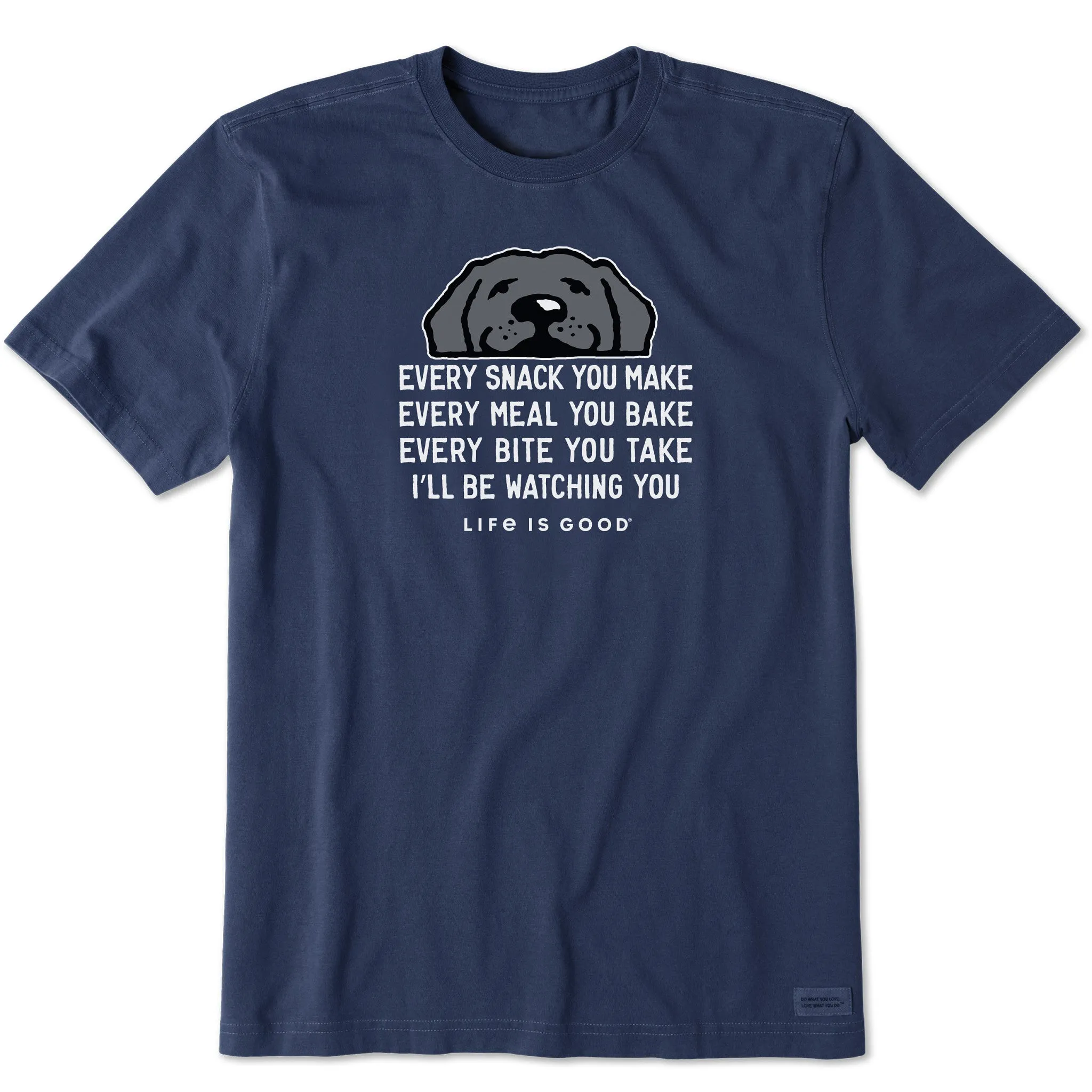 Men's I'll Be Watching You Black Lab Short Sleeve Crusher Tee Weekend Outfit