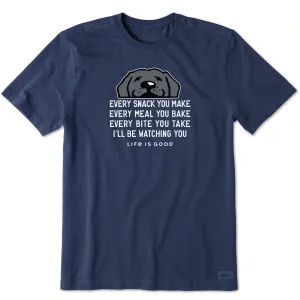 Men's I'll Be Watching You Black Lab Short Sleeve Crusher Tee Weekend Outfit