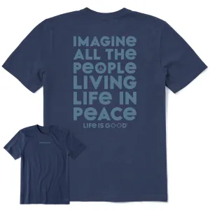 Sporty Fashion Sleek Performance Fit Men's Imagine All The People Short Sleeve Tee