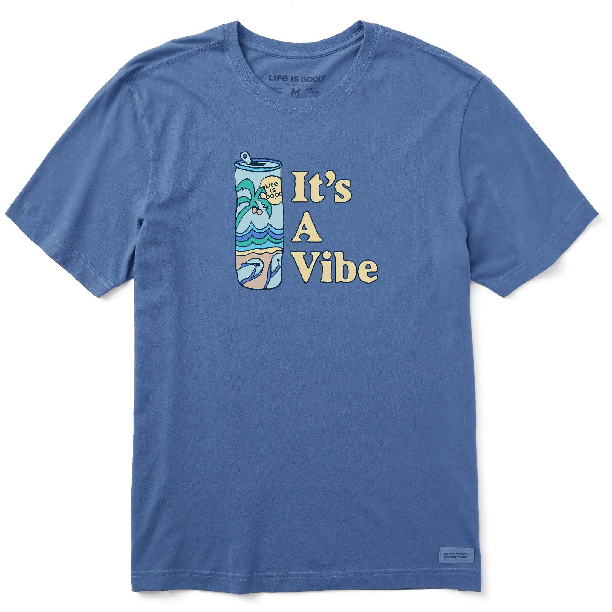 Non Restrictive Cut Sporty Vibe Men's It's a Vibe Beach Can Short Sleeve Tee