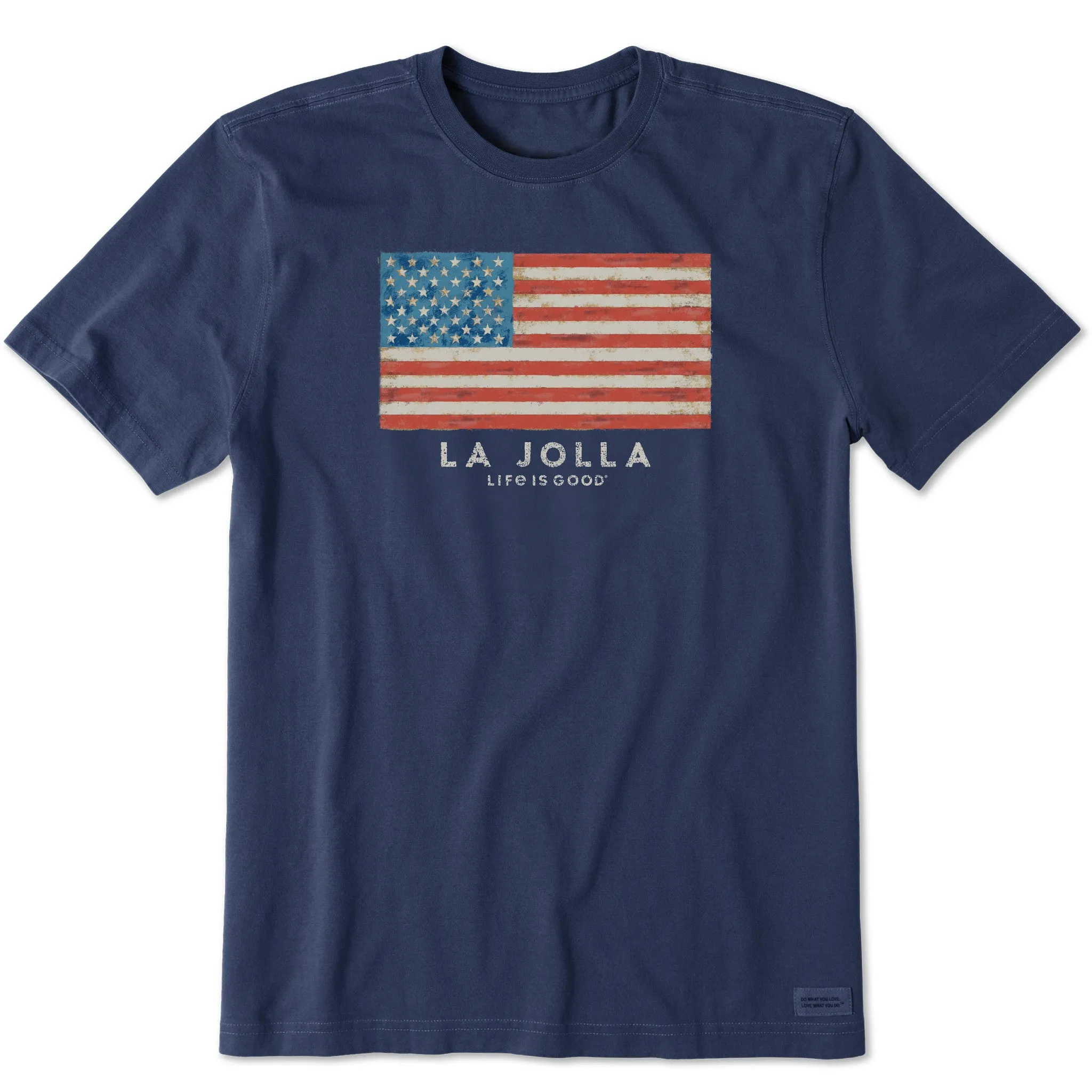 Summer Favorite Breathable mesh panel Men's La Jolla Painted Flag Short Sleeve Crusher Tee