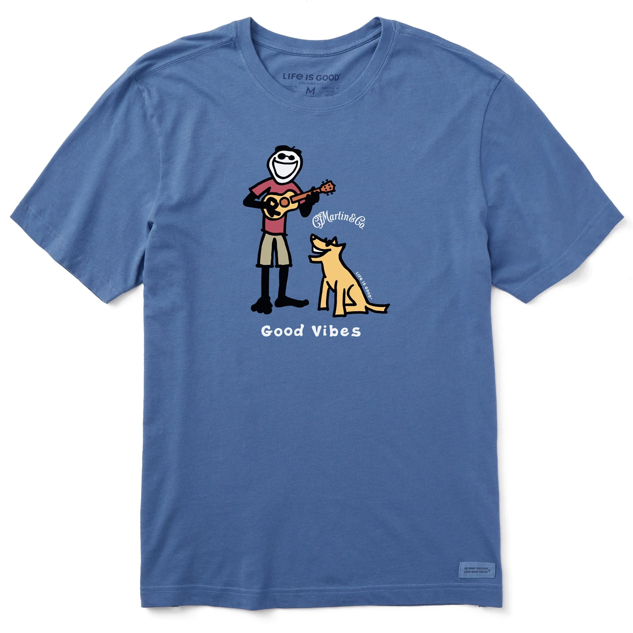 Men's Jake & Rocket Martin Guitar Good Vibes Short Sleeve Crusher Tee Perfect for Workouts