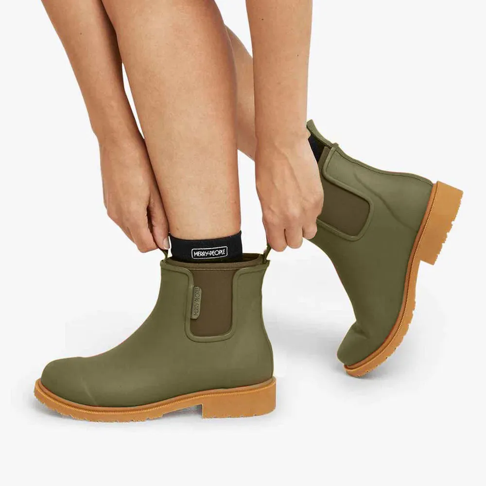 Bobbi Rain Boot in Khaki Green from Merry People Thermal Core Snow Trekker